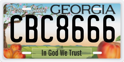 GA license plate CBC8666