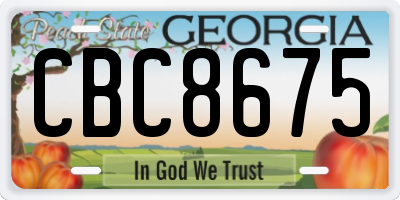GA license plate CBC8675