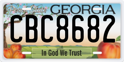 GA license plate CBC8682