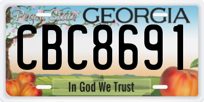 GA license plate CBC8691