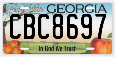 GA license plate CBC8697