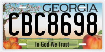 GA license plate CBC8698