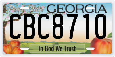 GA license plate CBC8710