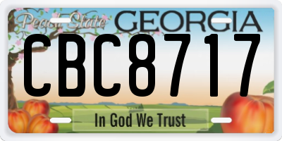 GA license plate CBC8717