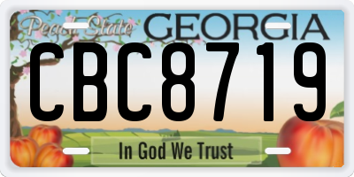 GA license plate CBC8719