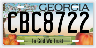 GA license plate CBC8722