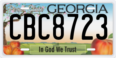 GA license plate CBC8723