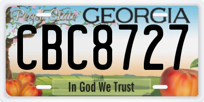 GA license plate CBC8727