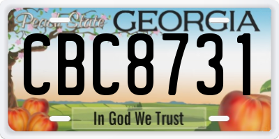 GA license plate CBC8731