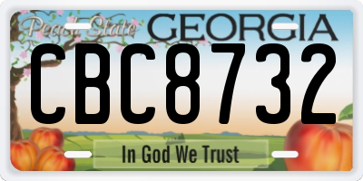 GA license plate CBC8732