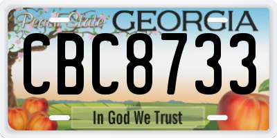 GA license plate CBC8733