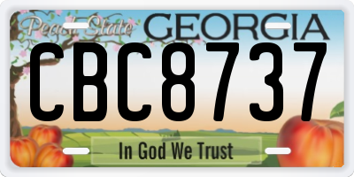 GA license plate CBC8737