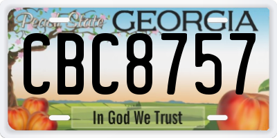 GA license plate CBC8757