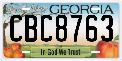 GA license plate CBC8763