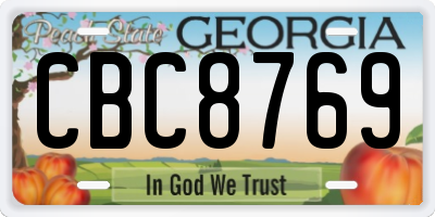 GA license plate CBC8769