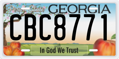 GA license plate CBC8771