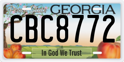GA license plate CBC8772