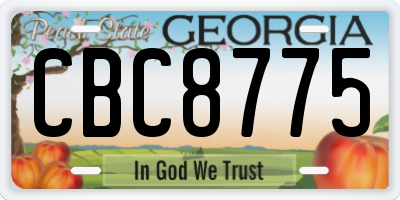 GA license plate CBC8775