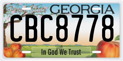 GA license plate CBC8778