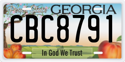 GA license plate CBC8791