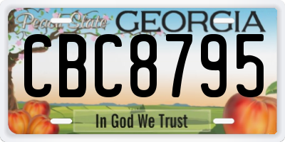 GA license plate CBC8795
