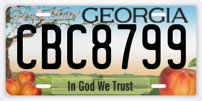 GA license plate CBC8799