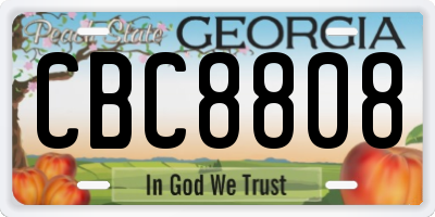 GA license plate CBC8808