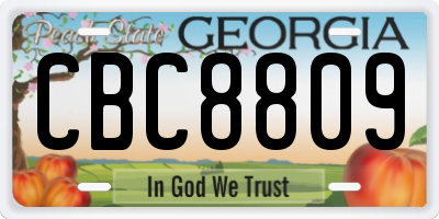 GA license plate CBC8809