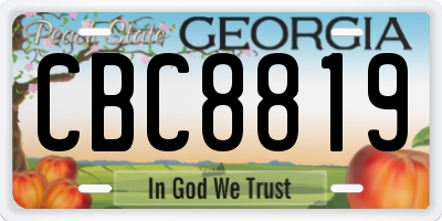 GA license plate CBC8819