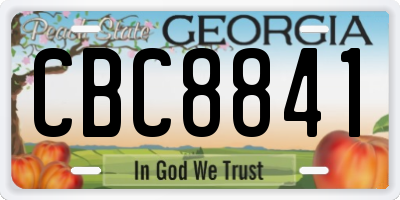 GA license plate CBC8841