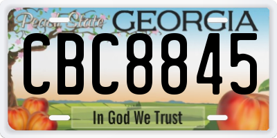GA license plate CBC8845