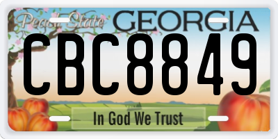GA license plate CBC8849