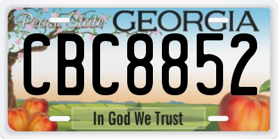 GA license plate CBC8852