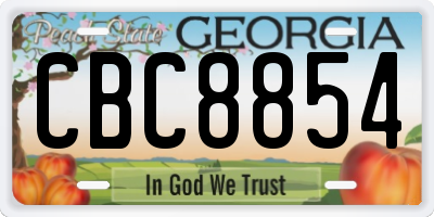 GA license plate CBC8854