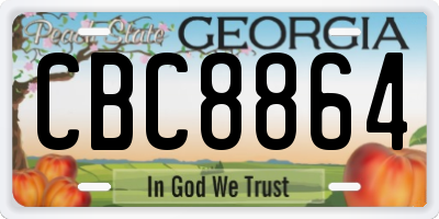 GA license plate CBC8864