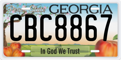 GA license plate CBC8867