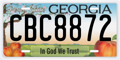GA license plate CBC8872