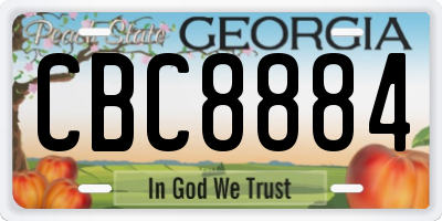 GA license plate CBC8884