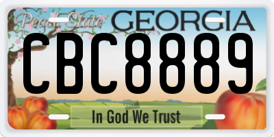 GA license plate CBC8889