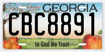 GA license plate CBC8891