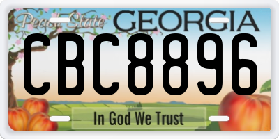 GA license plate CBC8896