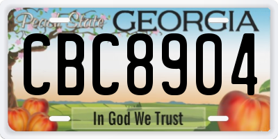 GA license plate CBC8904