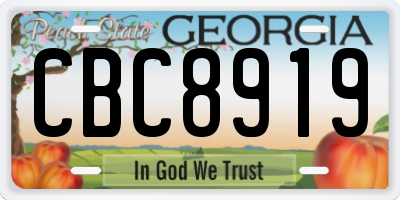 GA license plate CBC8919