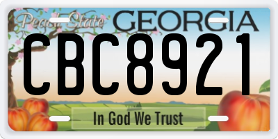 GA license plate CBC8921