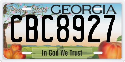 GA license plate CBC8927