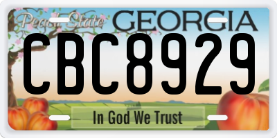 GA license plate CBC8929
