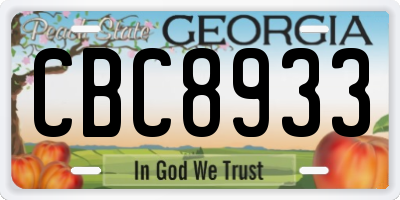 GA license plate CBC8933