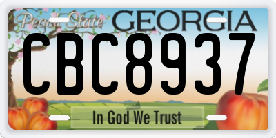 GA license plate CBC8937