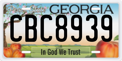 GA license plate CBC8939