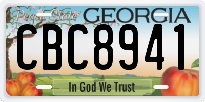 GA license plate CBC8941